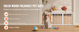 SucceBuy Free Standing Dog Gate Freestanding Pet Gate 3 Panels Foldable Dog Gate for Narrow Passageways Expandable Dog Barrier