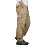 Camping Hiking Pants Men Cargo   Cotton Overalls Straight  Trousers Multi-Pocket Baggy  Slacks Pants