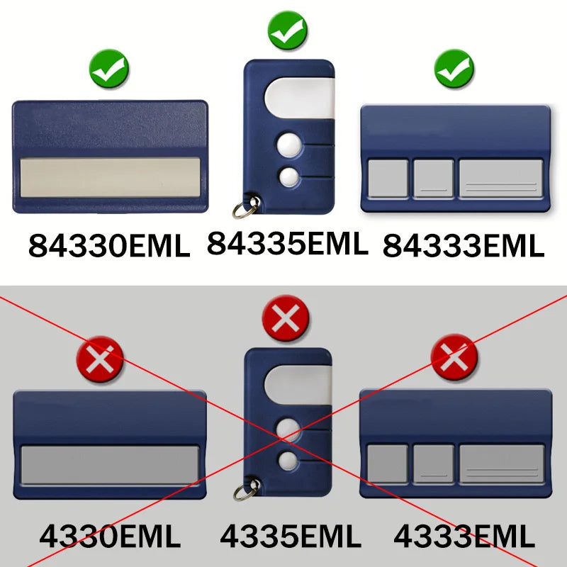 2pcs For MotorLift 84330E 84333E 84335E 84330EML 84333EML 84335EML Garage Remote Control 433.92MHz Rolling Code