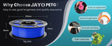 JAYO PETG/PETG Clear 3D Printer Filament 1.75 ±0.02mm 1.1kg/roll High Toughness Neatly Wound Filament Fit Most FDM Printer
