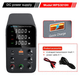 Wanptek Adjustable DC Power Supply 30V 60V 5A 10A Lab Bench Power Supply USB Interface Fast Charging Preset Voltage and Current