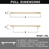 Goo-Ki Antique Brass Stainless Steel Cabinet Handles T Bar Knobs Modern Drawer Pulls for Kitchen Cabinet Hardware for Bedroom