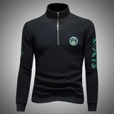 Spring Autumn Men's hoodie sweatshirt casual sports Pullover Waffle Zipper Polo Shirt Stand Collar coat sweatshirt