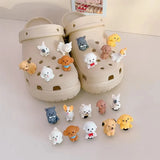 New Cute 3D Puppy Shoes Charms Cartoon Dog Small Animal Models Removable ABS Components Sandal and Slipper Decorations