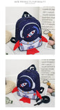Childrens Anti Slip Backpack 1-3Years Old Space Rocket Towing Rope Kindergarten Backpack Childrens Early Education Bag New Model
