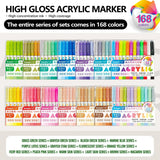 GuangNa 12 Colors/box Direct Liquid Hardhead High-gloss Acrylic Marker, for Student Notebook Writing, DIY Painting Graffiti