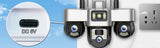 V380 Pro Solar Camera 3 Lens WiFi Security Cameras Outdoor Smart Home Solaire Power PTZ IP 15MP Night Vision CCTV Surveillance