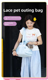 Pink Lace Cat Carrier Pet Backpack Breathable Small Dog Bag Shoulder Handheld Outing Pet Seat Carrier Pack Puppies Breathable