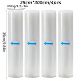 3 rolls of 3m vacuum sealed bag, free of bisphenol A, seven layer co extruded diamond grain food packaging bag