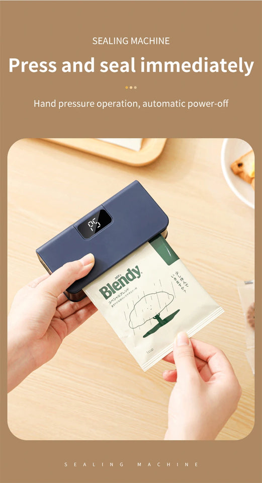 Plastic Bags Sealer Mini Sealing Machine Portable Handheld Mini Heat Bag Sealer USB Rechargeable Food Packaging Sealing Machine
