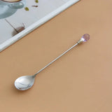 Crystal Spoon Set Long Handle Teaspoon 430 Stainless Steel Diamond Ice Spoon Perfect for Dessert Ice Cream Coffee Cocktail커피