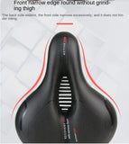Hollow Breathable Bicycle Saddle Men Women MTB Road Bike Saddle Shock Absorbing Comfortable Big Butt Bike Seat Safety Warning