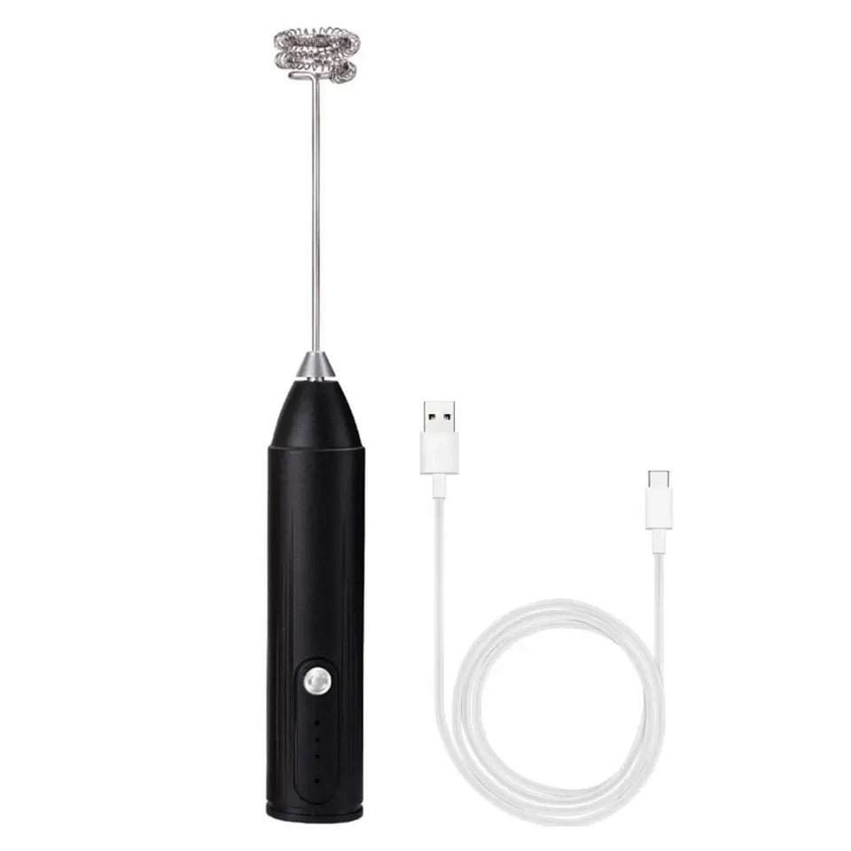 1 electric coffee frother, milk frother, egg beater, handheld 3-speed rechargeable cream maker, 3-speed kitchen mixer