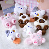 Kawaii Plush Brooch Coffee Cat Plush Keychain Soft Stuffed Cute Cat Plush Doll Colorful Ins Animal Plush Key Chain Kid Girls
