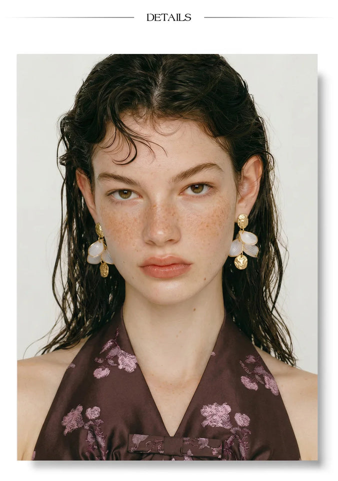 Yhpup Resin Acrylic Flower Petal Drop Earrings 2026 Stainless Steel New Arrivals Popular Spring Summer Charming Handmade Jewelry