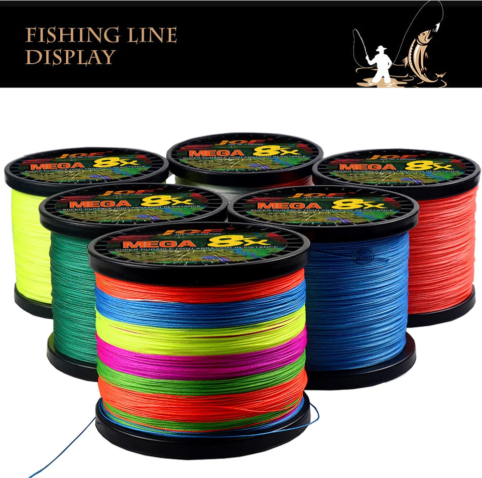 JOF X8 PE Braided Fishing Line Pesca Carp Multifilament Fly Wire Japanese Saltwater 1000M 500M 300M 18LB-78LB