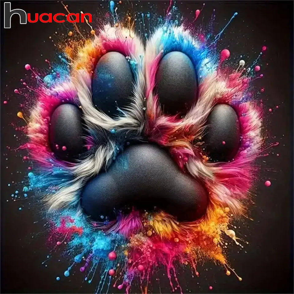 Huacan Paw Print Diamond Painting Color Art New Arrivals 2025 Diamond Mosaic Complete Kit Home Decor