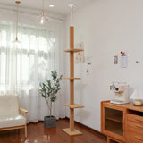 Adjustable Height Cat Tree for Indoor, Floor to Ceiling Cat Tower with Scratching Posts, Cat Scratcher Furniture, Kitten Toys