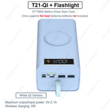 DIY Shell Case 18650 Battery Storage Box Holder USB 21*18650 Power Bank Battery Box Support Quick & Wireless Charger