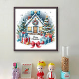 Full Embroidery Eco-cotton Thread 14CT Counted Christmas House Cross Stitch Kit