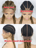 KIMA New Arrival 26 Inches Braided Wigs Synthetic Lace Front Hair Wig With Baby Hair for Black Women