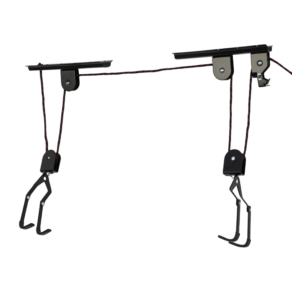Bike Hoist for Garage Ceiling Mount Pulley System Bike Storage Set Of Bike Hangers for Garage Storage 60kg Load