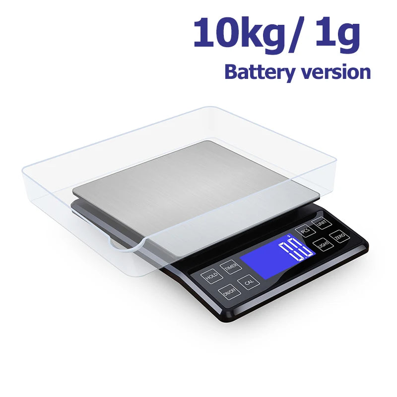 Digital Kitchen Scale 0.1g High Precision 3kg/5kg/10kg Home Waterproof Stainless Steel Electronic Balance Food Weighing Scale