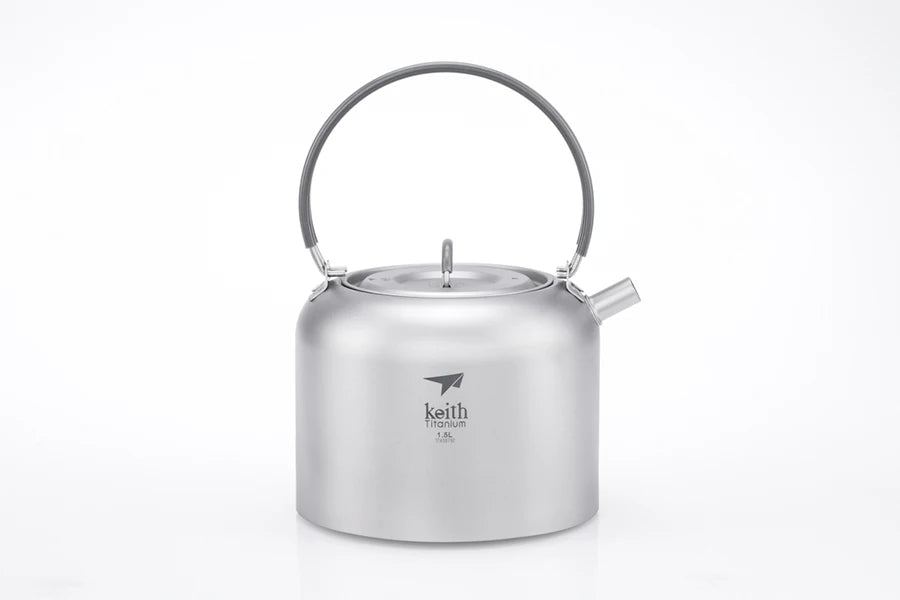 Keith Titanium Kettle 1.5L Camping Picnic Cookware Titanium Teapot Ultralight Outdoor Camping Coffee Pot With String BagTi3907