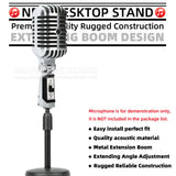 Table Desktop Holder Microphone Stand Compatible With Shure 55 SH 55SH II Classic Tabletop Extending Boom Bracket Desk Mic Mount