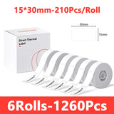 Niimbot 1/3/6 Rolls White Label Waterproof Adhesive Sticker Anti-Oil Paper For B1 B21 Mini Portable Thermal Printer Label Maker