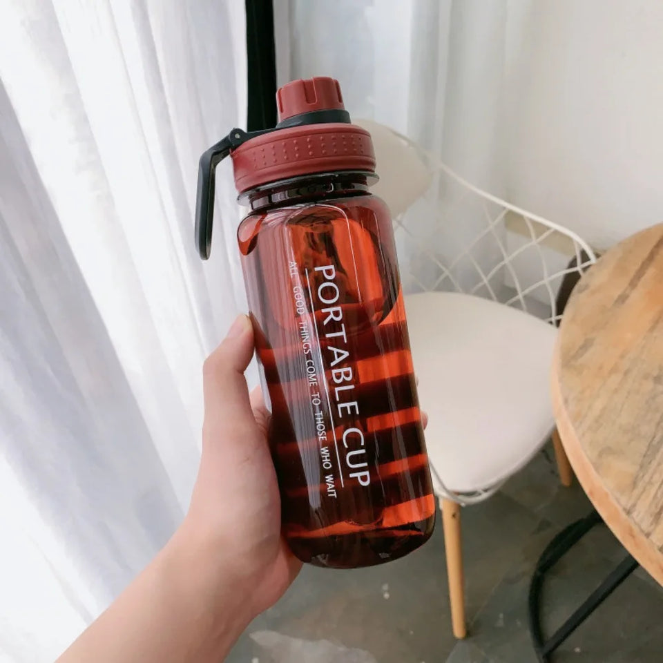 Fashion Drinking Water Bottle 600/800/1000ML Plastic Tea Coffee Cup Large Capacity Water Cup Outdoors