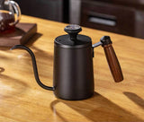 600ML Non-stick Stainless Steel Pour Over Coffee Tea Pot with Thermomet Long Narrow Spout Hand Drip Kettle Coffee Accessories