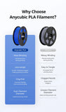 ANYCUBIC PLA 3D Filament For FDM 3D Printer 1.75mm Eco-friendly 3D Printing Material Failment For Kobra S1C 5KG EU US Warehouse