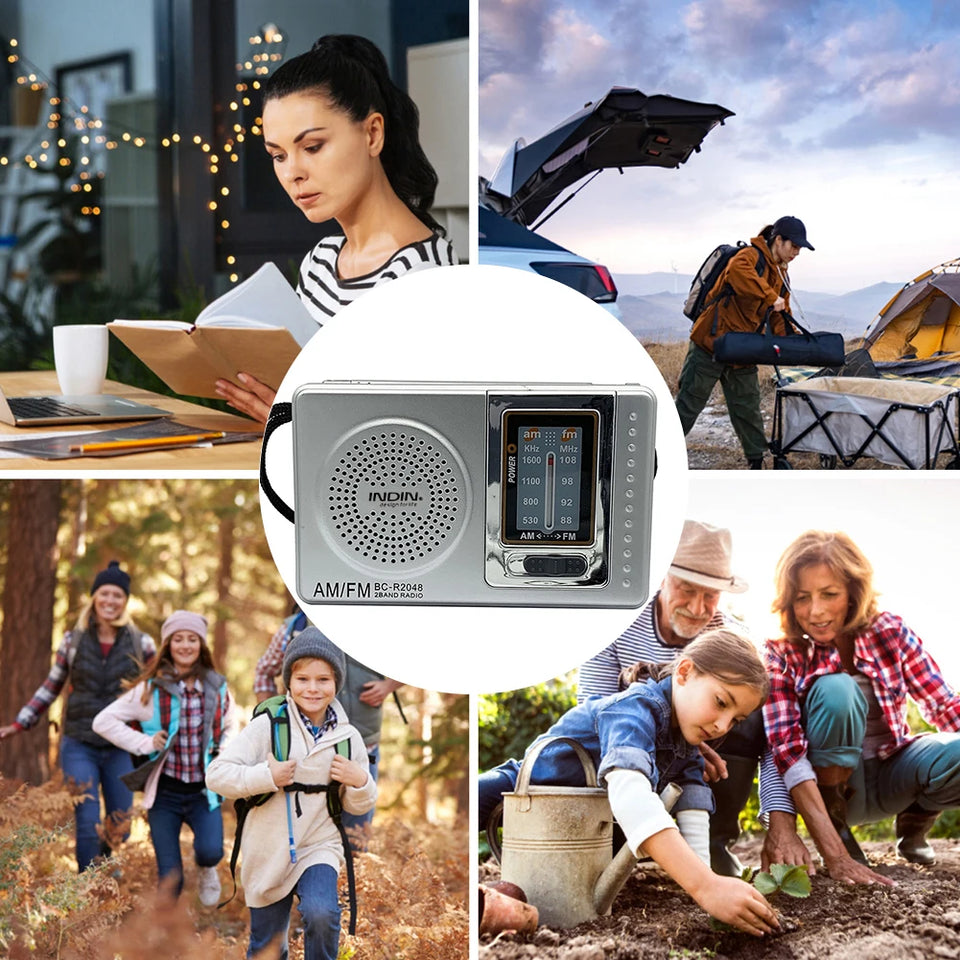 FM/AM Pocket Radio Player Telescopic Antenna Dual Band Music Player Radio Battery Powered Pocket Stereo Radio Built-in Speaker