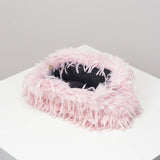 Dopamine-style clip bag, Y2K plush clutch bag, candy-colored women's purse, dinner dress clutch