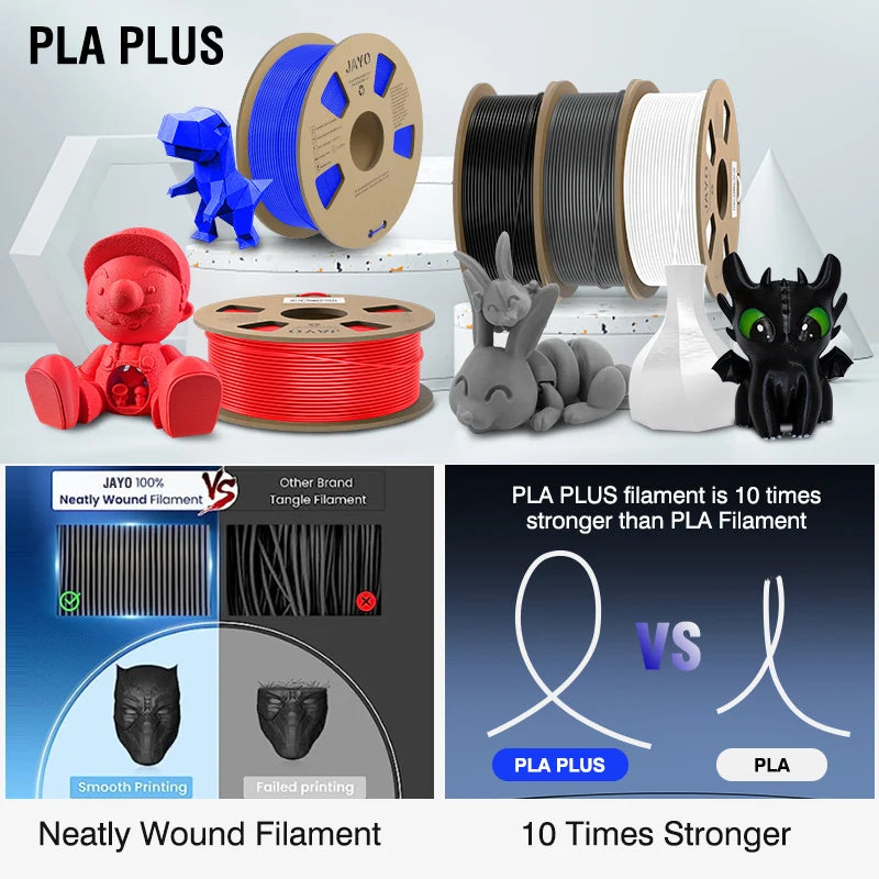 JAYO filaments petg 5Rolls Mixed colors 3D Printer Filament 1.75mm 100% No Bubble FDM 3D Printer Materials DIY Gift 1.1KG/1rolls