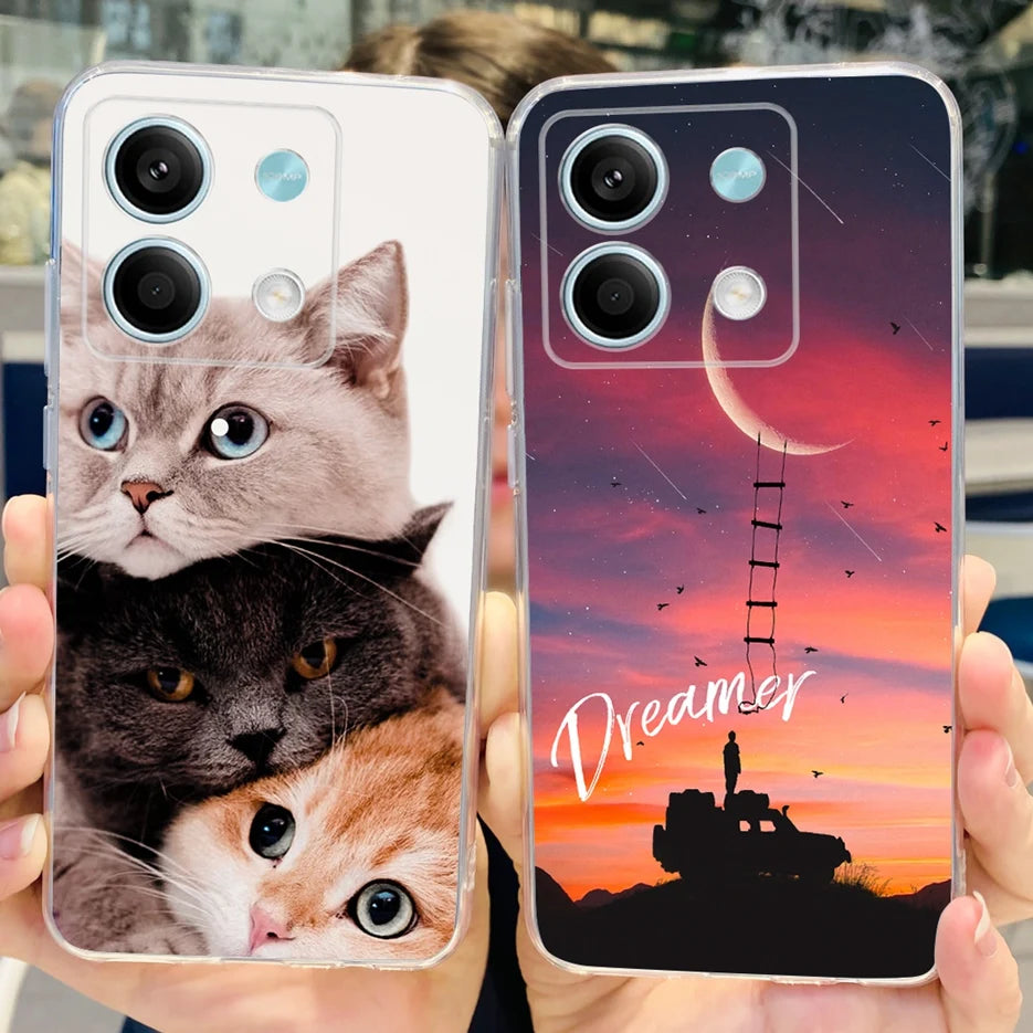 For Xiaomi Redmi Note 13 4G Case Cute Cat Butterfly Cover Soft Silicone Phone Case For Redmi Note 13 Pro Plus Note13 Full Bumper