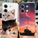 For Xiaomi Redmi Note 13 4G Case Cute Cat Butterfly Cover Soft Silicone Phone Case For Redmi Note 13 Pro Plus Note13 Full Bumper