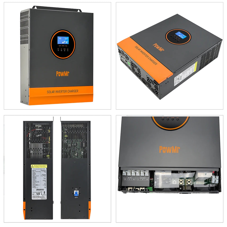 PowMr 3KW Hybrid Solar Inverters 24V to 110/120VAC Output With MPPT 80A Solar Charge Controller PV 120-450V Support WIFI Module