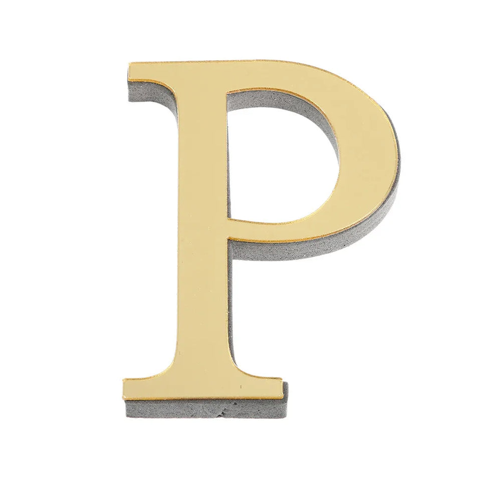 10CM 26 English Letters Wall Sticker 3D Mirror Acrylic Gold Wall Sticker Decals Self-Adhesive Home Party Decor Wall Art Mural