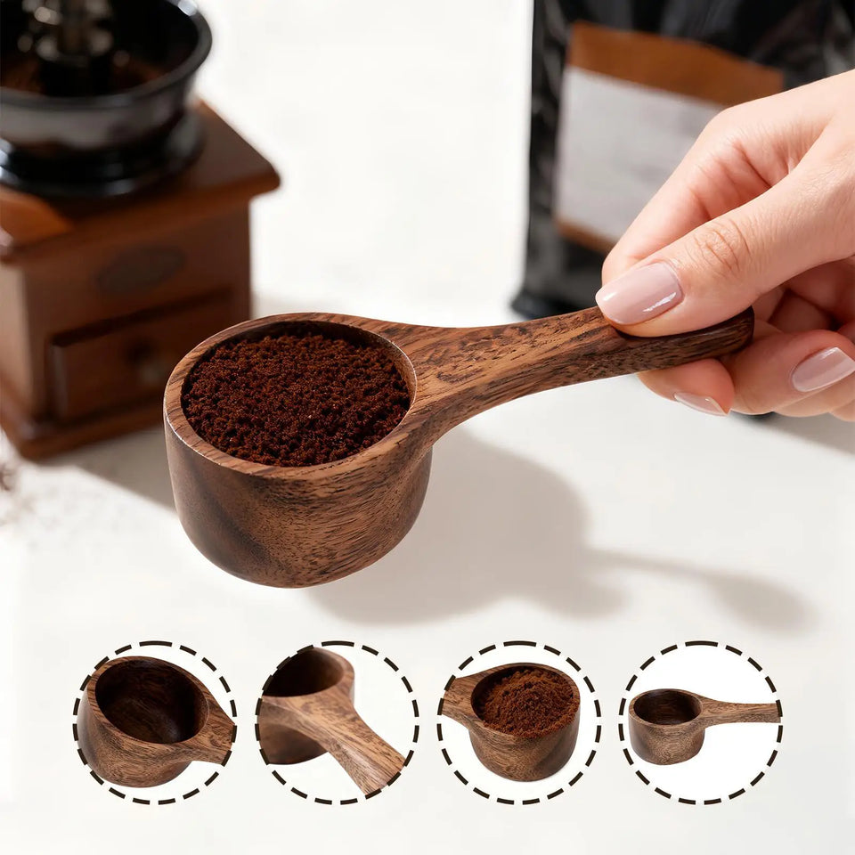 Wooden Coffee Scoop 42ml Measuring Spoon Multipurpose Kitchen Tool Utensil For Sugar Tea Flour Bean Protein Powder Cafe Supplies