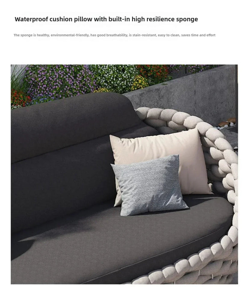 Outdoor Rattan Patio Furniture Set Cushioned Wicker Loveseat Garden Backyard Porch Sofa All Weather Durable