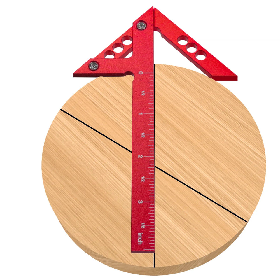 Woodworking Circle Center Scribe 45/90° Center Measuring Tool Line Gauges Aluminum Center Scribe Carpenter Ruler Measuring Tool