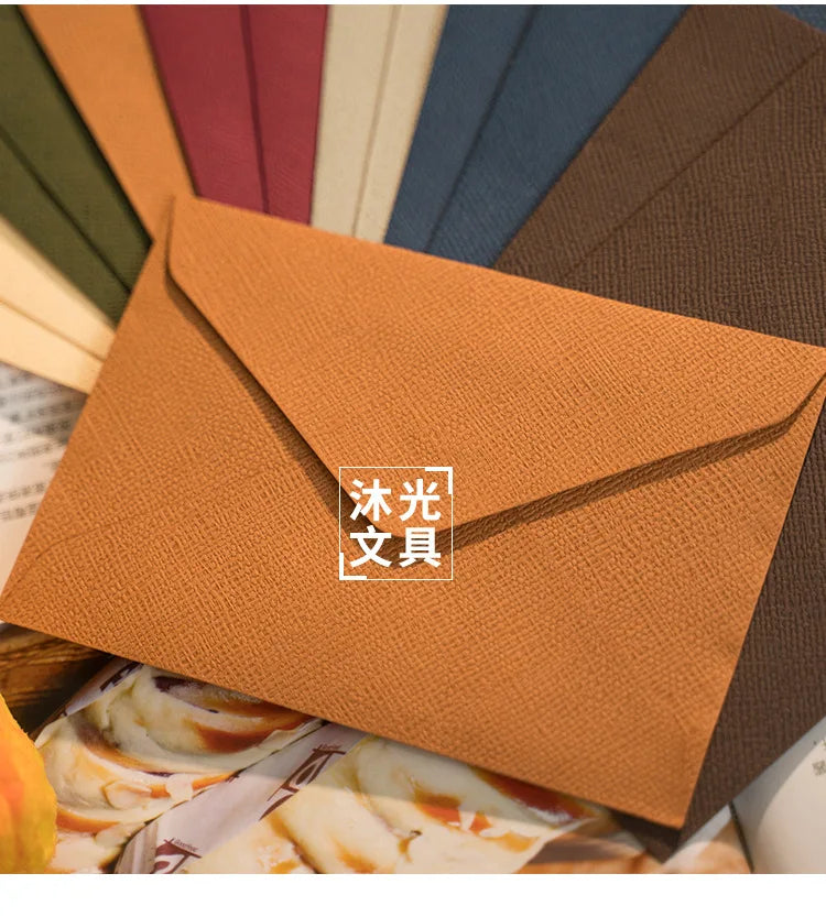 20pcs/pack C6 Paper Envelopes Retro Hemp Texture Western Envelopes for Wedding Party Invitation Greeting Cards Gift Envelopes