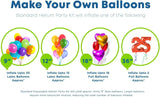 Balloonee Standard Disposable Helium Tank 7.5 Cu Ft - 30 Assorted Latex Balloons Pump Kit for Home Birthday Party Celebrations