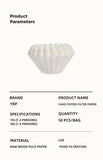 Coffee Filter Papers 50 Sheets 1-2Cups 3-4Cups Paper Filter #155  #185 Pour Over Coffee Dripper & Wave Dripper Barista Tools