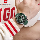 NAVIFORCE Top Military Quartz Watches for Men Luxury Sports Chronograph Watch Waterproof Clock Leather LED Digital WristWatch