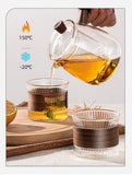 Glass Coffee Mug Japanese Style  Walnut Cup SleeveTransparent Kawaii Cup Coffeeware Beautiful Tea Mugs Beer Mug Cute Mug