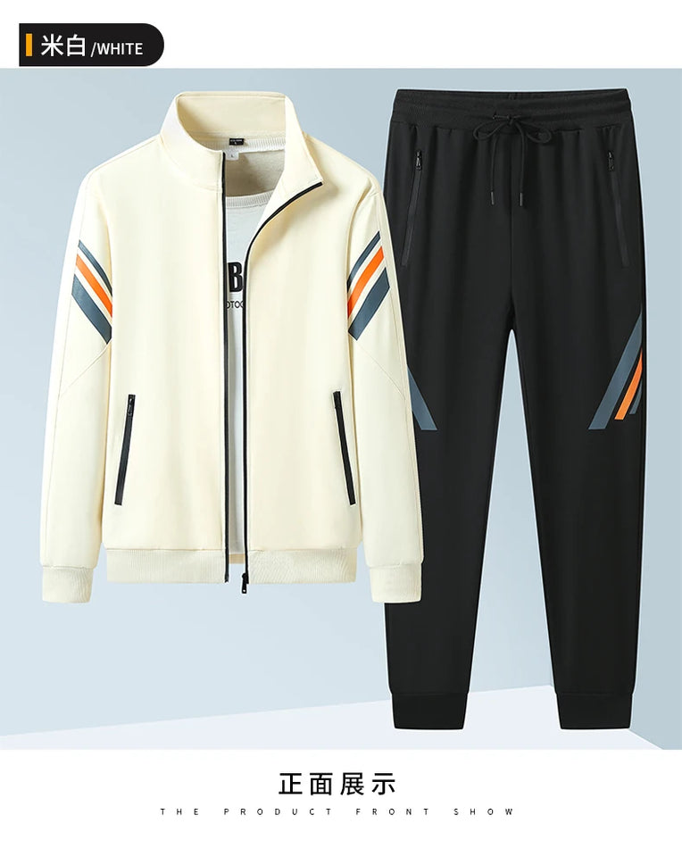 Spring Autumn Casual Men's Sports Suit Jacket Trousers Two-piece Set Sweatshirt Men's Tracksuit