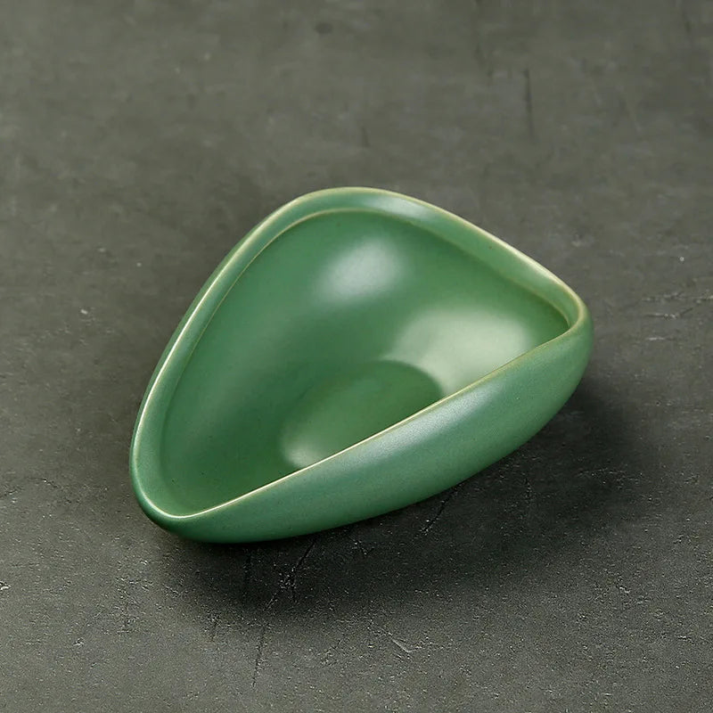 Handmade Ceramic Coffee Bean Dosing Tray Weighing Plate Multi-use Tea Bowl for Coffee Bar Home